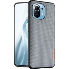 Kont Dux Ducis Fino Serisi Xiaomi Mi 11 Kılıf Premium Dokuma Silikon KILIF-(5775)