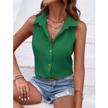 Cotton Lab Cottonlab Kadın Sıfır Kol Pamela Kumaş Gömlek