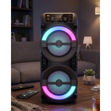 Kont Rgb Işıklı Taşınabilir Bluetooth Hoparlör Güçlü Stereo Ses