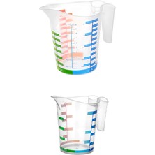 Uravas Store Ölçü Kabı Dereceli Renkli 1000 ml + 500 ml Set