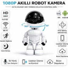 Qasul Robot Görüünümlü Hd Ip Kamera Kablosuz 5mp Hd Ev Güvenlik Kamerası Ir Gece Görüş Iki Yönlü Ses Bebek Evcil Hayvan Izleme Kamerası