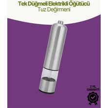 Kont Elektrikli Baharat Öğütücü Pilli Paslanmaz Çelik Otomatik Tuz Karabiber Değirmeni