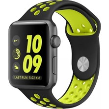 Kont Ally Apple Watch 7-8 45MM 6-5-4 44MM Kayış Kordon Nike Style Soft Silikon 3-2-1 42MM-(5775)