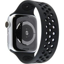 TKÇ Mey Ithalat®   Watch 42MM Ayarlı Delikli Silikon Kordon - Siyah-Siyah