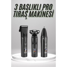 Kont Dijital Göstergeli 3 Başlıklı Tıraş Makinesi Islak Kuru Lazer Öncesi Günlük
