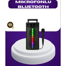 Kont Bluetooth Işıklı Hoparlör – 2X5W Güç | USB + Tf Kart + Fm Radyo | Siyah Renk