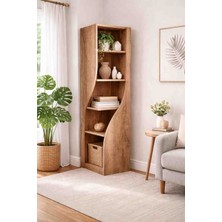 DEKONOVA Flow Kavisli Kitaplık – (175X35X35 Cm) Modern Raf Ünitesi