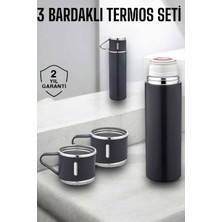 Uravas Store Paslanmaz Çelik 3’lü Termos Seti Vakumlu 8 Saat Isı Koruma