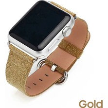 Kont Ally Apple Watch 7-8 45MM 6-5-4 44MM Kordon Kayış Deri Ince Sim Işlemeli 3-2-1 42MM-(5775)