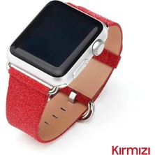 Kont Ally Apple Watch 7-8 41MM 6-5-4 40MM Deri Ince Sim Işlemeli Kordon Kayış 3-2-1 38MM-(5775)