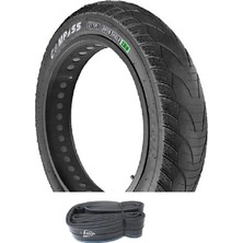 Compass 20X4.00 3 mm Zırhlı Dayanıklı Fat Bike Bisiklet Dış Lastiği + Irc Dayanıklı Iç Lastik Seti