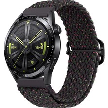 Kont Ally 22MM Gear S3 Watch 4 -Gt2 GT2E 46MM Japon Tokalı Elastik Kayış KORDON-(5775)