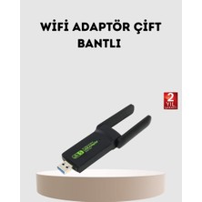 Kont Ultratekno Dual Band Wifi Adaptör – 1200 Mbps USB 3.0 Çift Antenli Geniş Kapsama Alanı ve Yüksek Hız