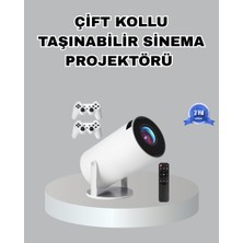 Kont Taşınabilir Projeksiyon Cihazı 4K Destekli Wi-Fi Kablosuz Ekran Yansıtma