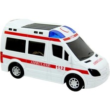 Farbu Oyuncak Işıklı Sesli Pilli Beyaz Ambulans Arabası 112