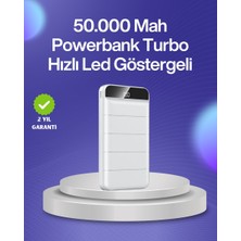 Kont 4 Cihazı Aynı Anda Şarj Edebilen Güçlü Powerbank 50000 Mah