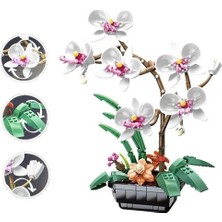 TKÇ JK29012 Jaki Beyaz Orkide Saksıda 581 Parça Block Oyuncak