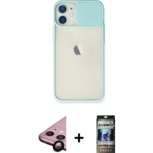 Marsilyan™- iPhone 11 Kılıf Vadi Çizgi - Siyah 34D Hayalet Izgaralı Cam + Siyah Raze Metal Kamera Lens