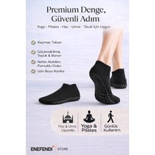 NF ND ENEFENDİ Kaydırmaz Tabanlı Unisex Siyah Yoga, Pilates Ve Tavaf Çorabı | Konforlu Spor Patik Çorap 36-40