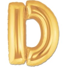 Midas Toptan Home Altın Sarısı Folyo D Harfi Balon 1 Metre