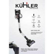 Kühler Titan V400 Dikey Şarjlı Süpürge Esnek Borulu Güçlü Emiş Kablosuz