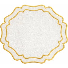 Diva Home Deri Nakışlı Amerikan Servis Altlığı Sıvı Geçmez Leke Tutmaz 6lı 33 x 45 cm