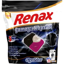 4 Adet Renax Çamaşır Makinesi Kapsülü Siyahlar 30'lu