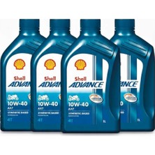 Shell Advance 10W-40 Ax7 4'lü Avantaj Paketi - Motosiklet Motor Yağı - 0781387029548