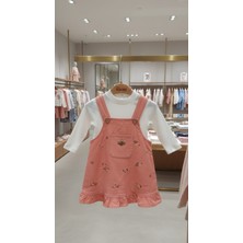 Kidzes Yazlık Yumuşak Keten %100 Pamuklu Badili Salopet Elbıse