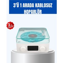 Kont Retro Tasarımlı Gece Lambalı Bluetooth Hoparlör – Saat ve Pil Göstergeli