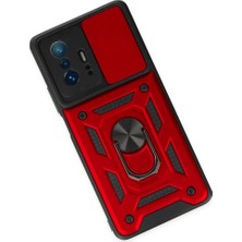 Uravas Store Mi 11T Kılıf Pars Lens Yüzüklü Silikon - Kırmızı