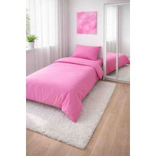 Seralay Home Pembe Nevresim Takımı Tek Kişilik (Lastikli Çarşaflı)