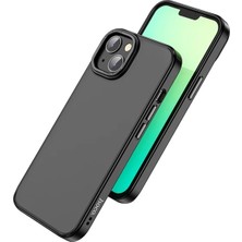 Kont Hoco iPhone 14 Golden Shield Frosted Silikon Telefon KILIFI-(5775)