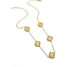 Akın Trend Van Cleef Model Gold Yonca Çelik Kolye