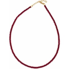 Bordo Boncuk Detaylı Kolye