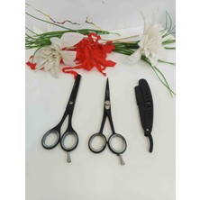 Smp Berber Makası 6 Inç Kuaförlerin Salon Profesyonel 3lü Set Jilet Ağız