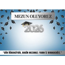 Bkmc Party Mezuniyet Brandası 2026 – Mezun Oluyoruz Afiş Poster Backdrop Pano Brandası (100X140 cm Dikey)