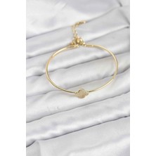 Uravas Store Yonca Model Gold Renk Kadın Bileklik