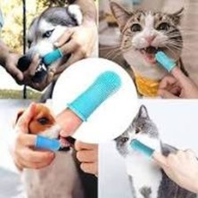 Muhtelif Kedi & Köpek Diş Fırçası Pratik Silikon Parmak Fırça Plak Tartar Diş Eti Bakımı