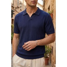 Livio Ferri Chapa Regular Fit Polo Yaka Erkek Kısa Kol Dokulu Triko Tişört