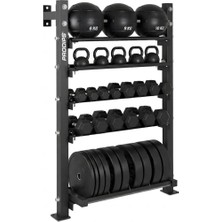 Prodips 5 Katlı Duvara Monte Sağlık Topu Kettlebell Dambıl Ağırlık Plaka Depolama Standı