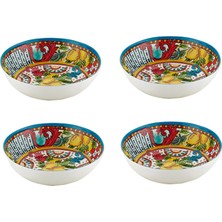 LuckyArt Lemozia Melamin 19 cm 4’lü Kase Seti