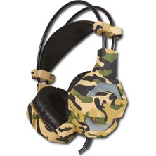 Midcom Sr-X9 Mikrofonlu Kamuflaj Desenli LED Aydınlatmalı Kulaklığı