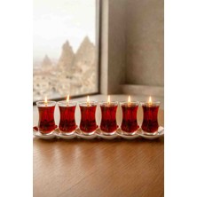 Beyra Decor 6’lı Çay Görünümlü Cam Bardak Jel Mum Seti – Dekoratif Ambiyans Mum