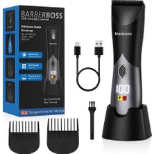 Erkekler Için Barberboss Kablosuz Sakal Kesme Makinesi, Kişisel Bakım Ürünleri, Ayarlanabilir Uzunluklara Sahip Bar Saç Kesme Makinesi, Islak/kuru Kullanım ve Akıllı Ekran, Şarj Edilebilir Bakım Seti