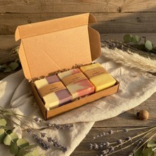 NomaDeco Doğal Sabun Seti 3'lü El Yapımı Zeytinyagğlı Keçi Sütlü Hediye Kutusu