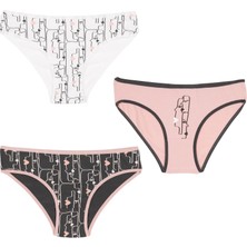 Nixci İntimates Kadın Pamuklu Çoklu Slip Külot Normal Bel Desenli