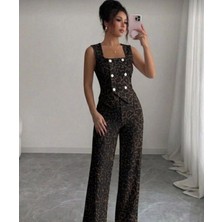 Secret Sita Kadın Düğmeli Bürümcük Kumaş Takım