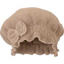 Uravas Store Saç Kurulama Banyo Duş Bonesi – Pamuk , Fiyonklu Kahverengi