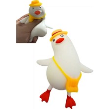 MİNGODAN Esnek Uzayan Sukuşi Ördek Oyuncak Elastik Köpük ve Jel Dolgulu Stres Oyuncağı (Beyaz)